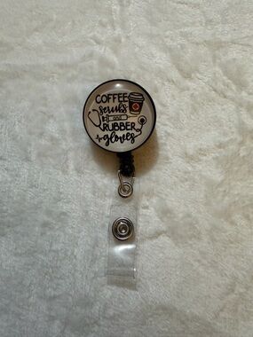 Coffee, Scrubs and Rubber Gloves Retractable Badge Reel